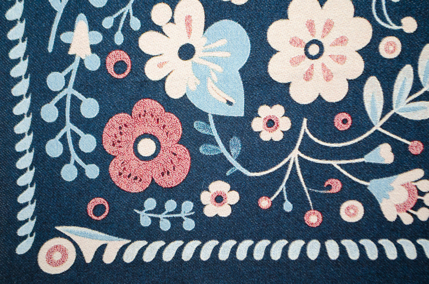 Dark Blue Floral Blanket